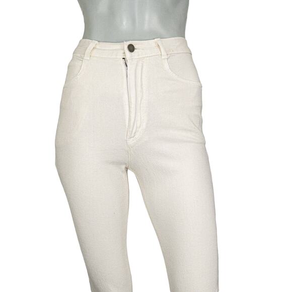 RACHEL COMEY Women's High Waist Jeans Light Beige Fray Ankle Size 0 - Picture 6 of 11